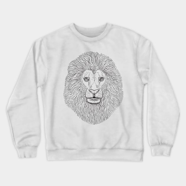 Lion head Crewneck Sweatshirt by CatyArte